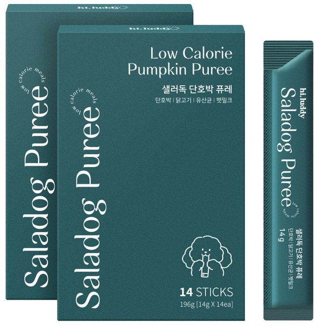 하이루디 샐러독 단호박 퓨레 강아지 짜먹는 간식, 28개, 14g