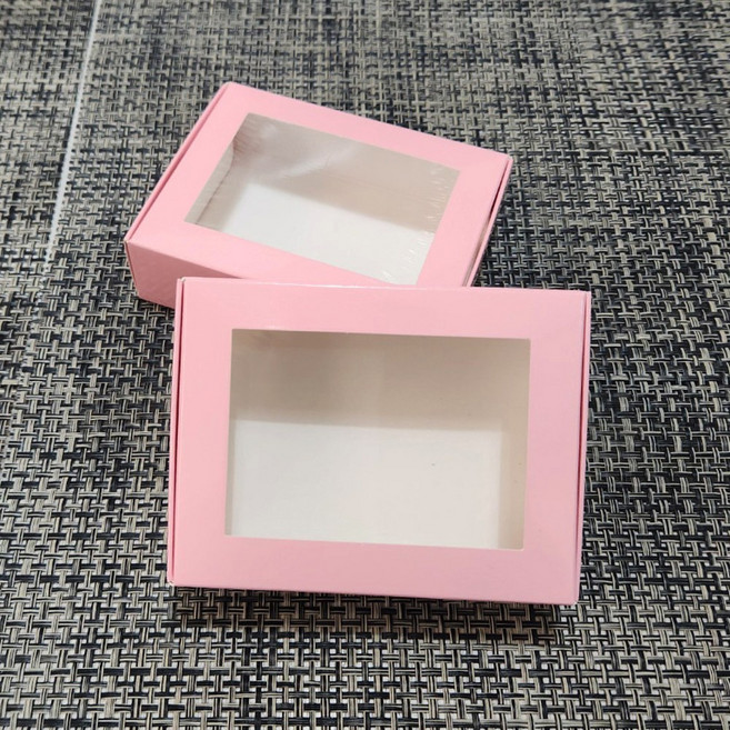미니상자 2호 선물상자 화이트 크라프트 포장박스 쿠키 간식 마카롱 비누 악세사리 블랙 명절상자 어린이집 추석 설날, 미니상자(창문형) 2호-핑크