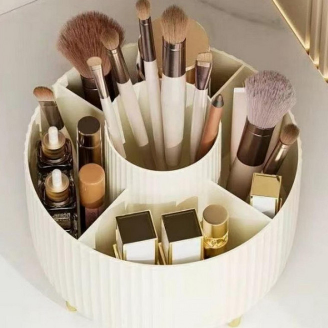 회전 화장품 정리함 메이크업 수납함 브러쉬 보관 데스크 정리