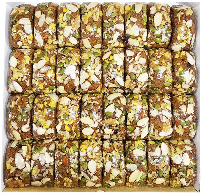 조현제떡연구소 약식 프리미엄 선물세트 2단 중 아침식사대용 건강식 약식맛집 가성비굿 선물로좋은 영양밥 하루견과류 소금설탕조절맟춤, 95g, 32개, 저염저당, 약식{일반포장}세트