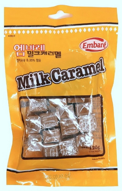 엠바레 밀크 카라멜 120g X 50개 캬라멜 옛날 고급 대용량