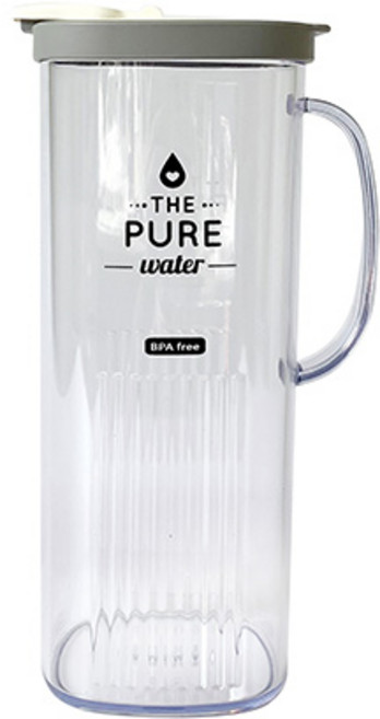 플라코 심플 퓨어보틀 정사각 손잡이 냉장고 물병 1.5L 1.8L, 그레이, 1개