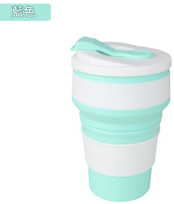 便攜折疊矽膠水杯, 350ML綠色 PP袋, 1套, 350L