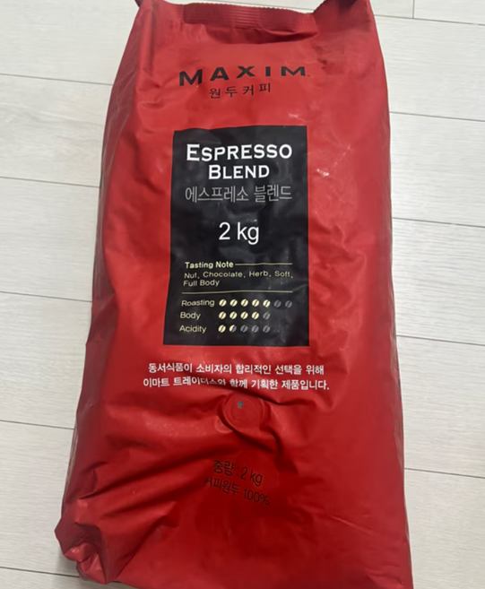 맥심 원두커피 에스프레소 블렌드 2kg, 1개