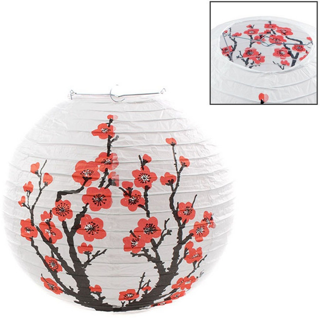 35cm 홍매화 한지등 l 원형 일식등 종이등갓 전통등 한옥 무드등 이자카야 홈포차 소품 천장 장식