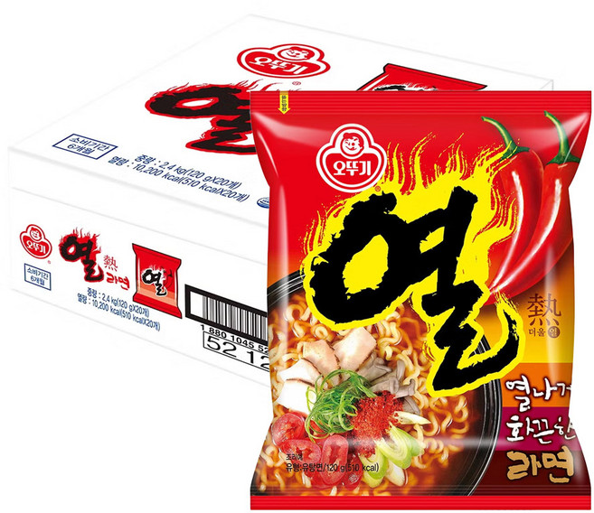 오뚜기 열라면 봉지 120g, 20개