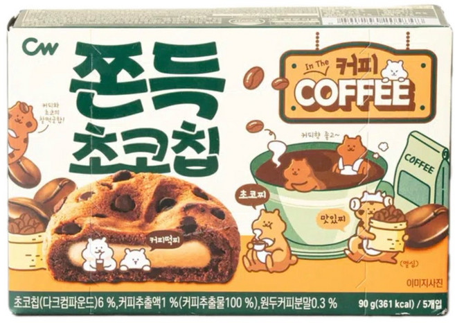 청우 쫀득 초코칩 커피, 3개, 90g