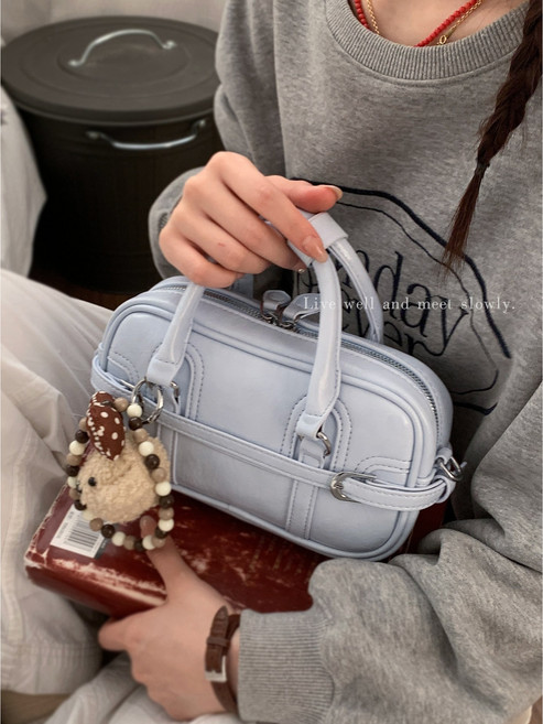 파스텔 미니 보스턴백+팬던트 토트&숄더 2WAY 데일리가방