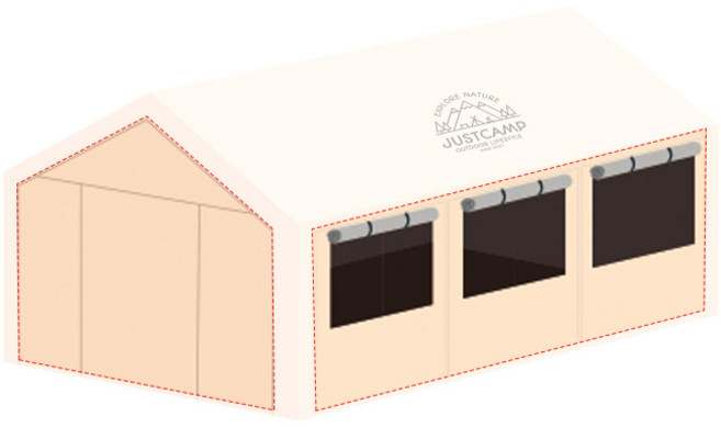 저스트캠프 캐노피천막 코스트코 천막 호환 사이드천막 단품, 3x6m A형 롤업