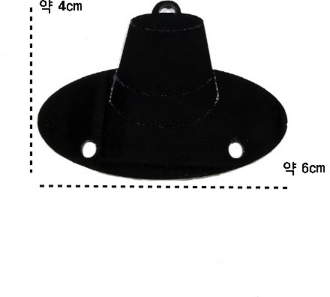 공예야 놀자 레진아트 자개공예 공예재료 검정아크릴 소형(작은)저승사자모자, 1개
