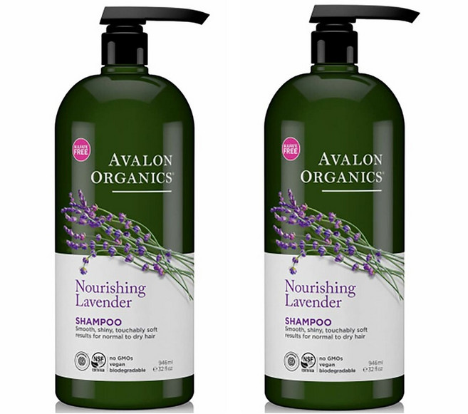 Avalon Organics 아발론 오가닉스 너리싱 라벤더 샴푸 32oz(946ml) 2팩, 946ml