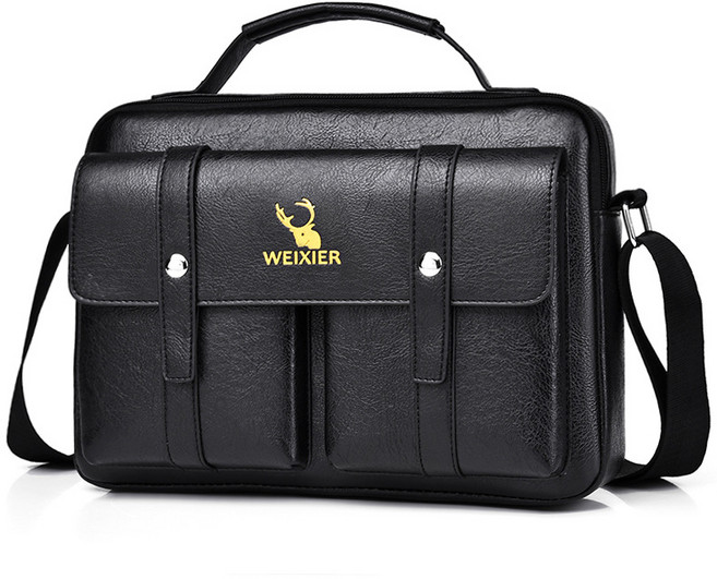 WEIXIER 남자 대용량 크로스백 숄더백 PU 가죽 모던 비즈니스 캐주얼 남성 가방