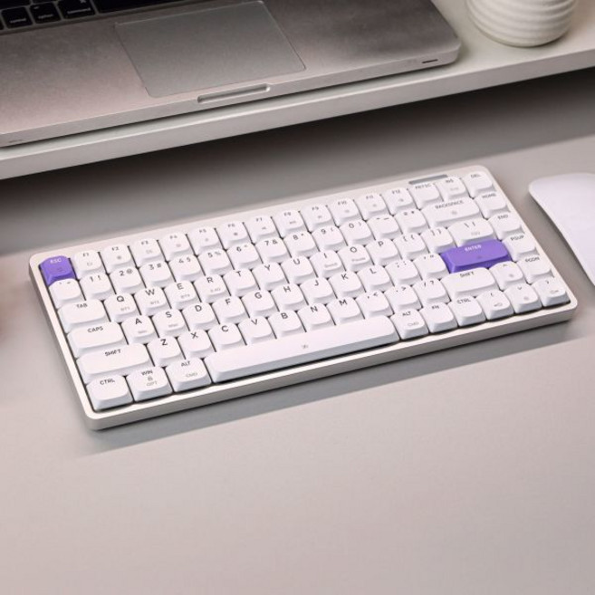 [청이스토어] EPOMAKER LUMA84 로우축 무선 cnc알루미늄 기계식 키보드 Bluetooth 사무용 가벼운 휴대용 QMK/VIA 3000ma, 갈축-단락축, 실버, 갈축