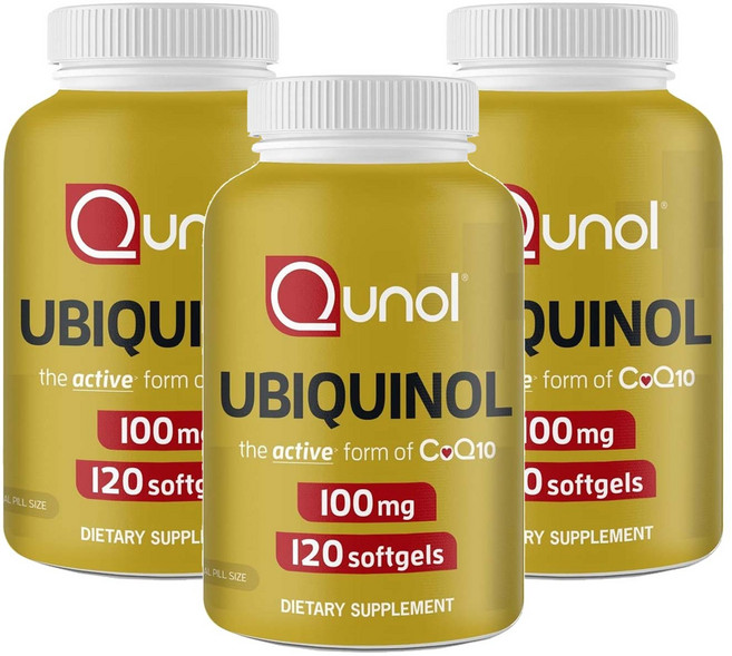 Qunol 還原型輔酶Q10 100毫克軟膠囊, 3個, 120錠