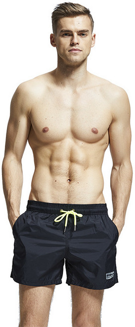 男款沙灘褲 可下水寬鬆大碼純色三分短褲 平角溫泉游泳褲