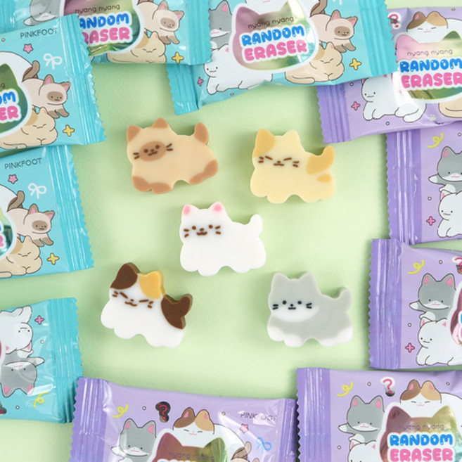 냥냥 랜덤 지우개 24탄 뽑기 초등학생 지우개 단체 선물, 500랜덤지우개24탄 랜덤