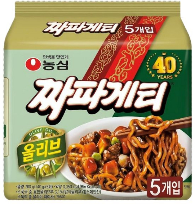 농심 가공식품 농심 짜파게티(멀티팩)140gX40개(1박스) 식품 가공식품 라면 봉지라면 짜파게티 농심라면, 40개