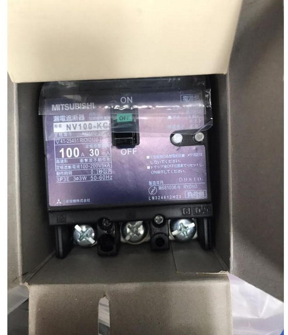 三菱 漏電斷路器 NV100-KC 3P 三相電路保護 快速切斷電源, 1個, 60A