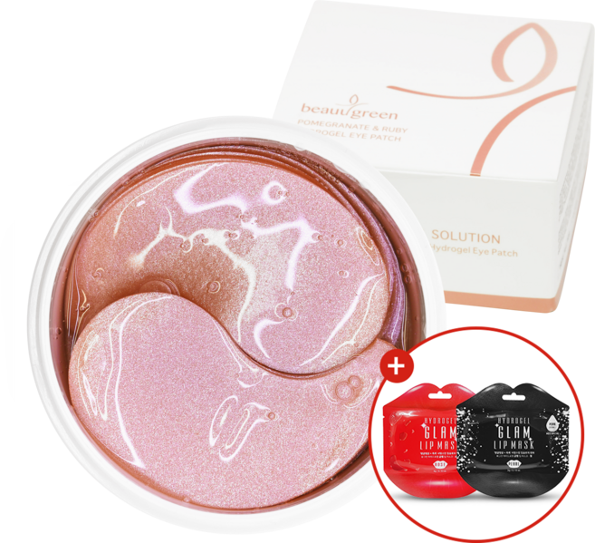 뷰그린 석류 루비 하이드로겔 아이 패치 60매/1개 눈가주름팩 주름패치 (립패치 증정), 1개, 1개입