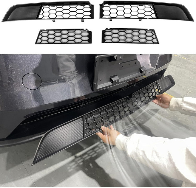 테슬라 모델 Y 주니퍼 2025 2026용 그릴 메시 인서트 곤충 보호 기능이 있는 전면 통풍구 커버 가드 신모델 액세서리용 ABS 탈착식 Grille Mesh