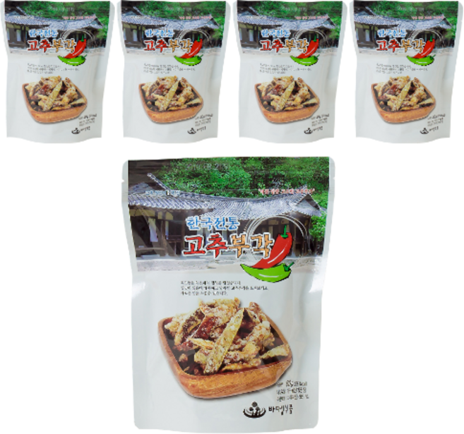 바다샘식품 짜지않고 맛있는 고추부각 40g, 5개