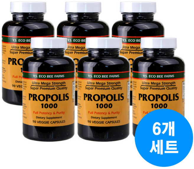 YS Eco Bee Farms 프로폴리스 1000mg, 6개, 90정