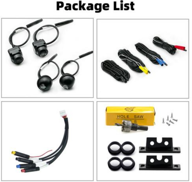 어라운드뷰카메라 범용 모든 차량용 3D 360 카메라 안드로이드 멀티미디어 내장 360App 전면 후면 왼쪽 오른쪽 200 ° 광각 3D1080p 720p, 2) 3D AHD 1080P