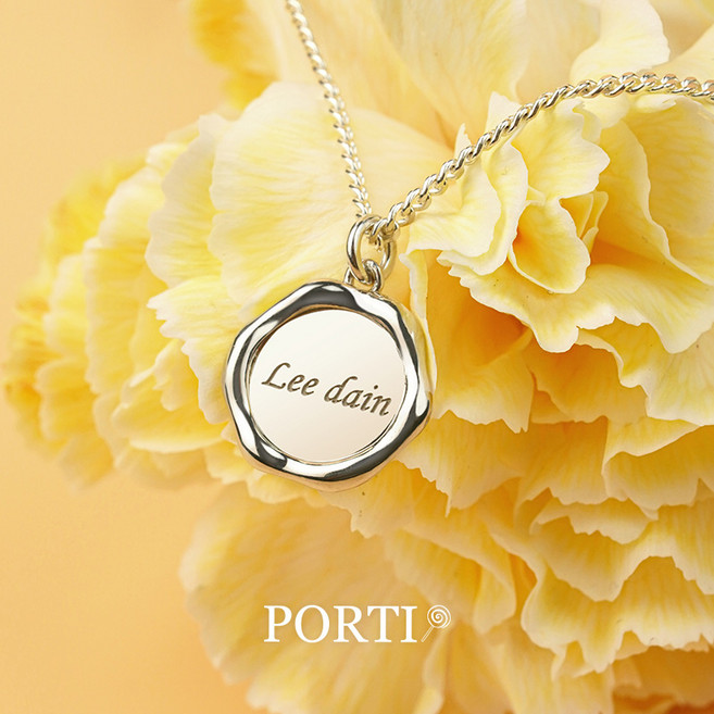 [뽀르띠] 92.5% 실버 실링 미아방지 목걸이, 도금 안함, 1개