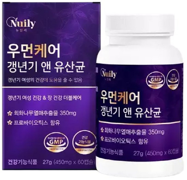 우먼케어 유산균 장건강 회화나무열매추출물 프로바이오스틱 혼합유산균 60캡슐, 1개, 60정