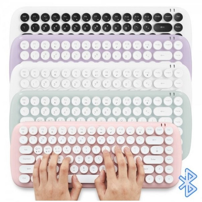 [엑토] 레트로 팝 미니 블루투스 키보드 BTK-03, 색상:BTK-03-WH화이트, 상세 설명 참조, 상세 설명 참조