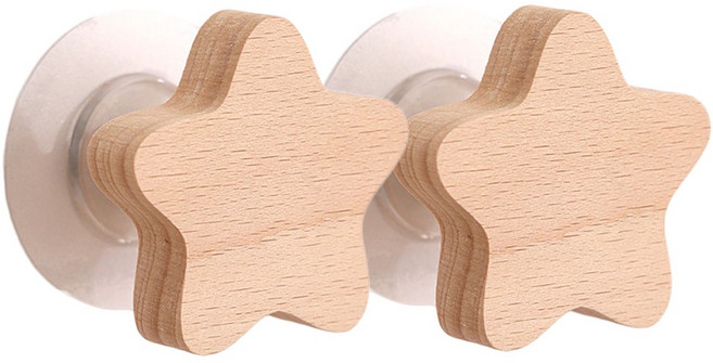 무타공 다용도 우드 후크 걸이 가방 모자 옷, 2개, 별