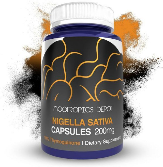 뉴트로픽스 디포 니겔라 사티바 추출 200mg 최소 10% 티모퀴논 함유 검은 씨앗 오일 추출물 건강 기능, 120정 1개