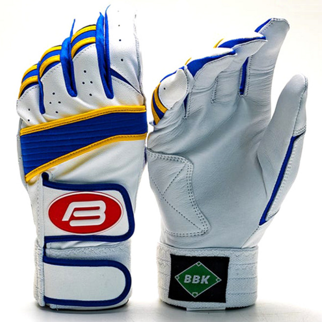 BBK 배팅장갑 BG386 청색 야구장갑 더블벨크로, 1개, 블루/화이트