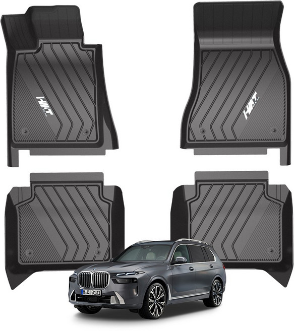 에이치엠티 TPE 자동차매트 풀커버 3D 바닥 카매트 BMW, X7/G07/6인승전용(19년06월~)