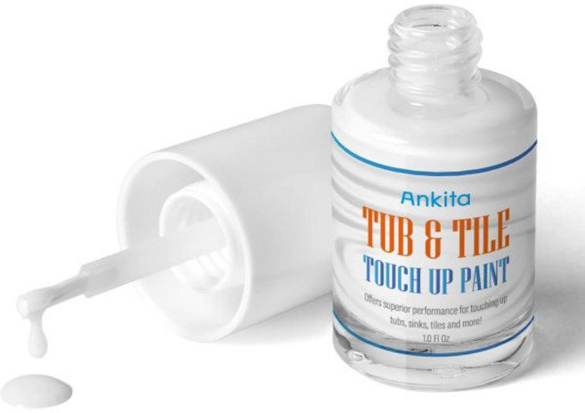 도자기 싱크대 터치업 페인트 고광택 수리 키트 화이트 가전제품 에나멜 아크릴 욕조 금속 주방 및 욕실 타일의 칩 스크래치 균열 얼룩. 광택, No. 01 Gloss White, 1개