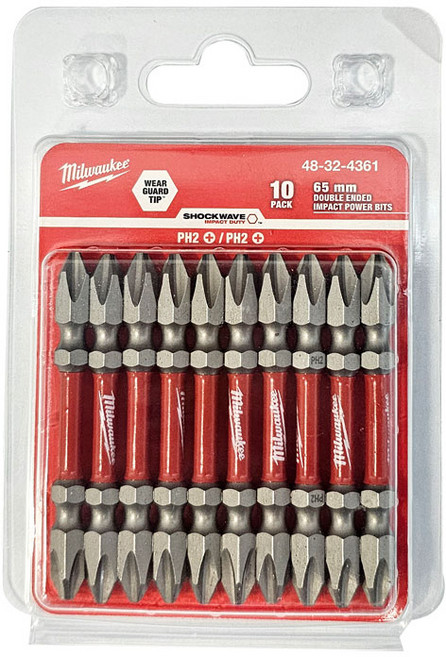 밀워키공식대리점 65mm 양날 토션비트 드라이버 드릴 자석 비트 48-32-4361 10PCS 세트, 1세트