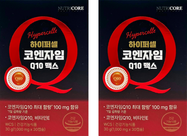 뉴트리코어 하이퍼셀 코엔자임Q10 하이퍼코엔자임 코앤자임 2개, 30정