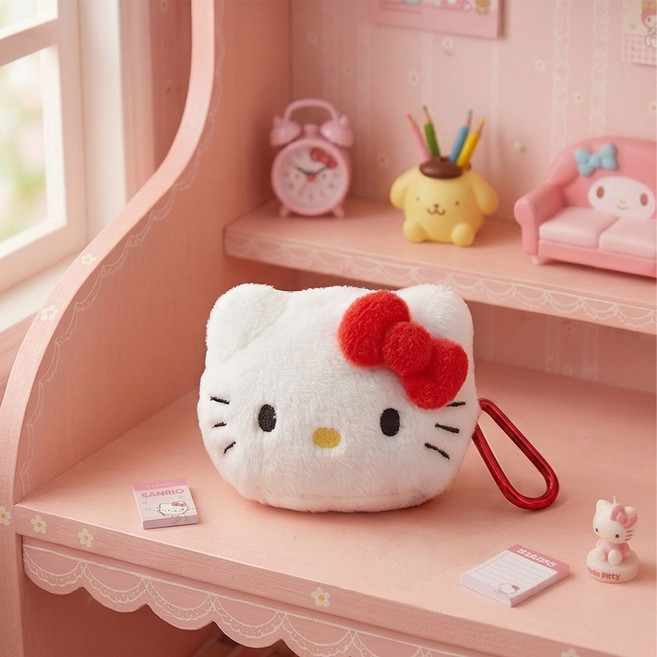 산리오 작고 귀여운 미니 동전 이어폰 소품파우치 카라비너고리