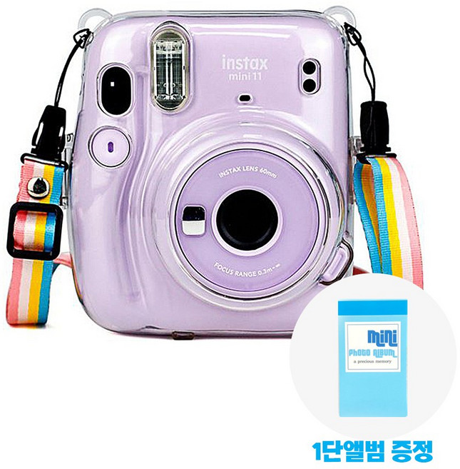 인스탁스 미니11 전용 폴라 케이스 + 1단앨범 증정, 미니11 전용케이스[투명]+1단앨범 1개, 1개