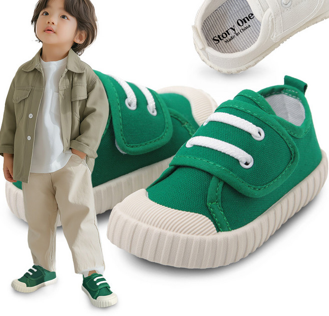 스토리원 U-KIDSH013 키즈 찍찍이 캔버스 스니커즈 운동화