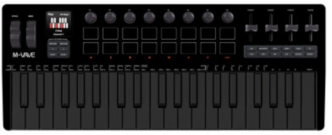 M-VAVE SMK-37 PRO 키보드 37키 MIDI 컨트롤러 (윈도우 맥 iOS 안드로이드용) ​ 내장 신디사이저 엔진 16개, 02 All Black