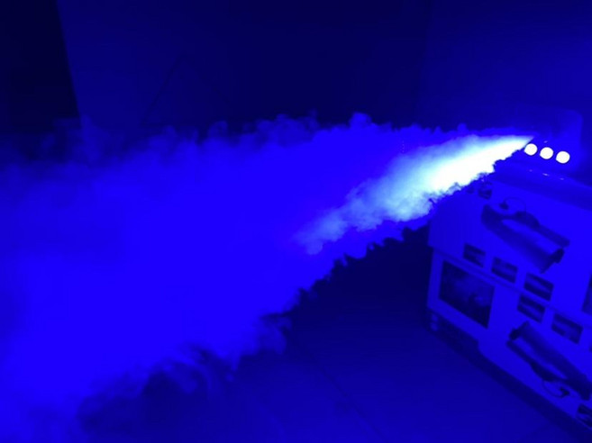 연무기 분사기 400W 연막 소독기 스모그 포그머신, LED 블루 연기기 무선제어 +연기액 1병, 1개