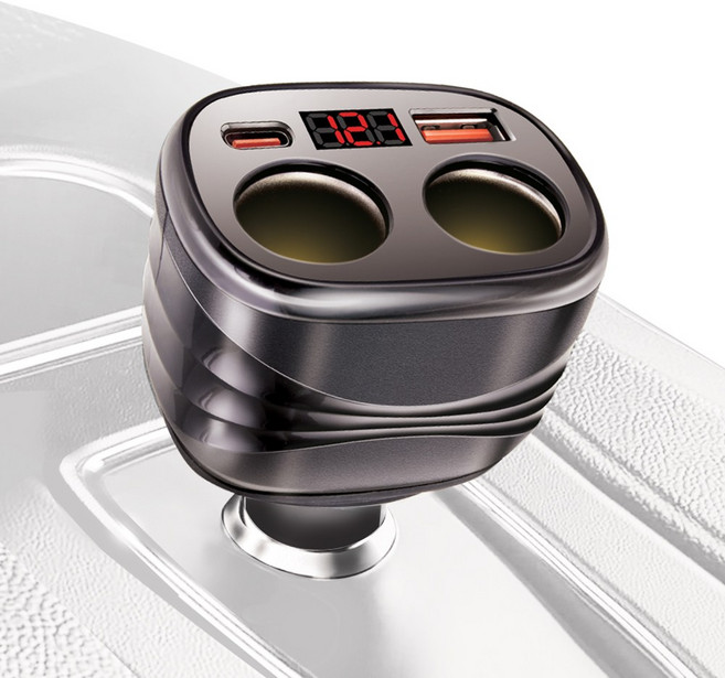 코시 시거잭 2구 24W 각도조절 과열방지 2포트 차량용 고속 충전기, 블랙, CGR2232AT