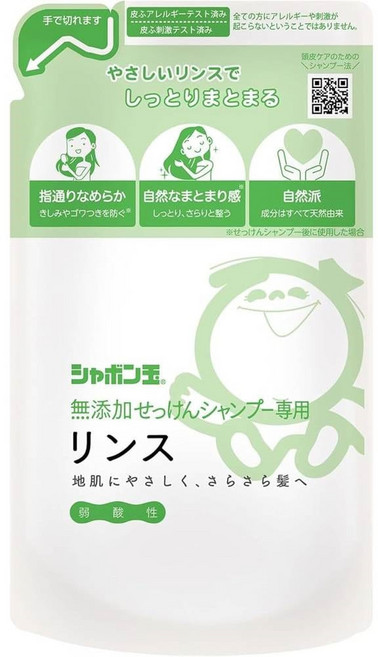 샤본다마 무첨가 비누 샴푸 린스 리필 420ml, 1개
