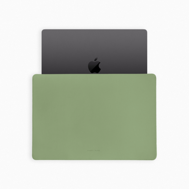 라보바르데 갤럭시북5프로 맥북 16인치 노트북파우치 가죽 노트북 가방, 세이지그린, 1개