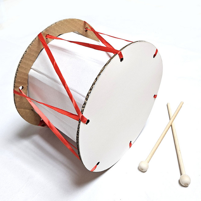 종이 장구 만들기/ 민속 전통악기모형 놀이완구 체험학습 미술준비물 공예 만들기재료, 1개