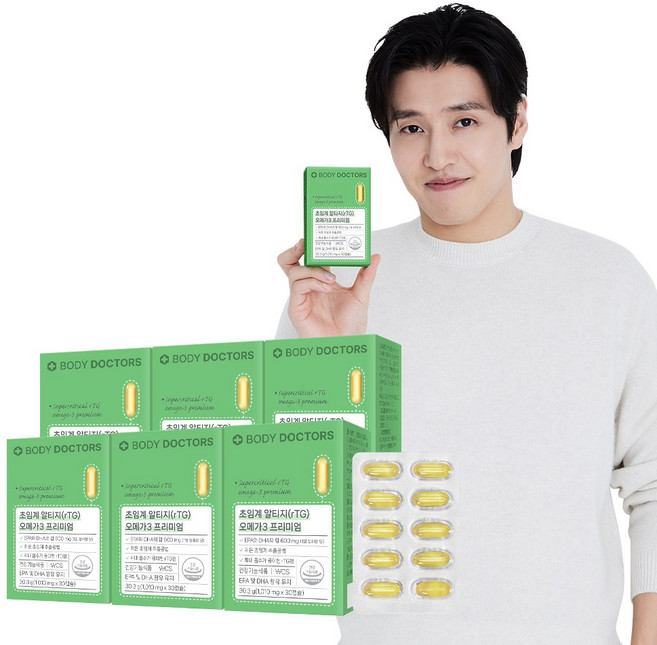 [공식] 바디닥터스 초임계 알티지(rTG) 오메가3 프리미엄, 30정, 6개