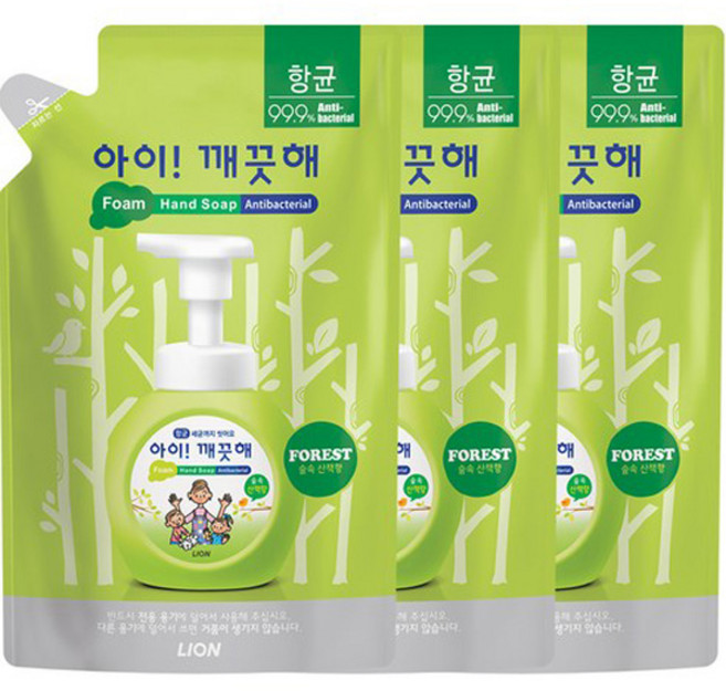 아이깨끗해 핸드워시 숲 속 산책향 리필, 450ml, 6개