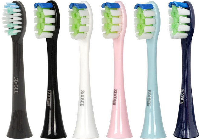 식스비 음파전동칫솔 전용 칫솔모, 일반형 스카이블루칫솔모, 2Ea