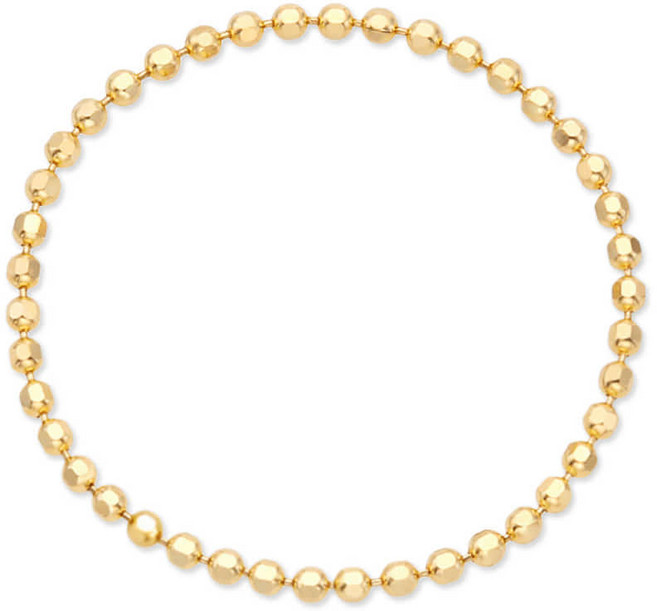 [비앤비골드]14K18K 심플 컷팅 팔각볼 열송이 체인실반지0.8mm IRR37420